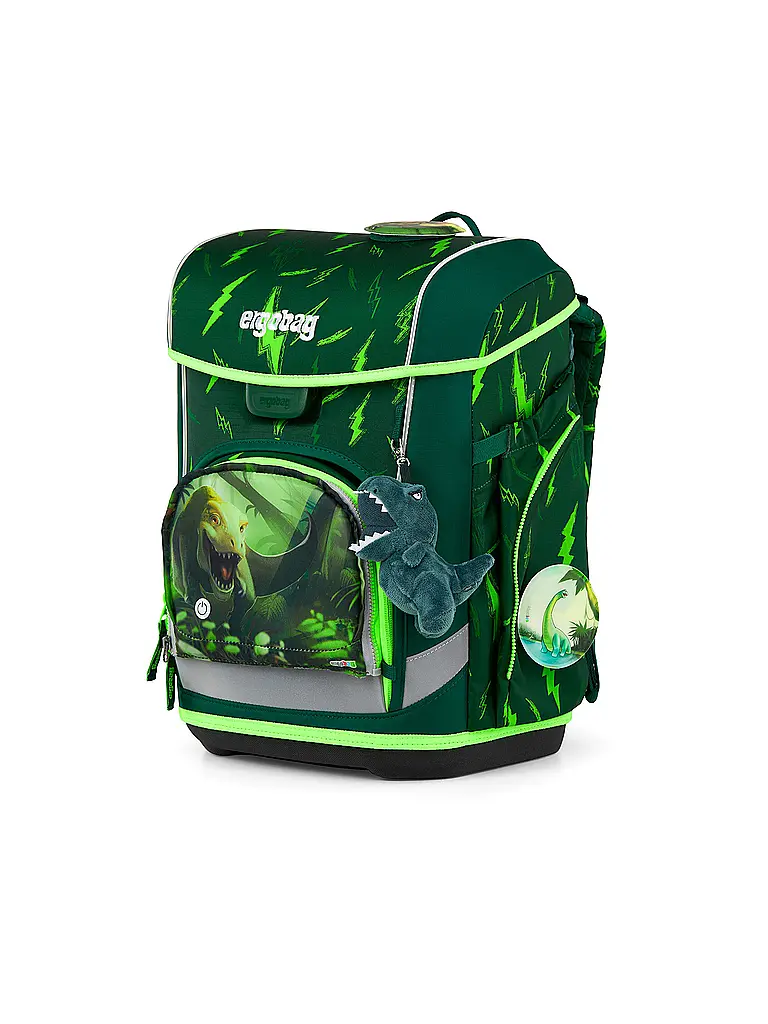 ERGOBAG | Set de mochila escolar de 5 piezas CUBO LIGHT 2026 | Verde oscuro
