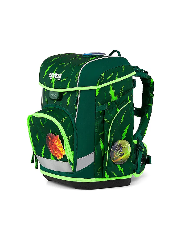 ERGOBAG | Set de mochila escolar de 5 piezas CUBO LIGHT 2026 | Verde oscuro