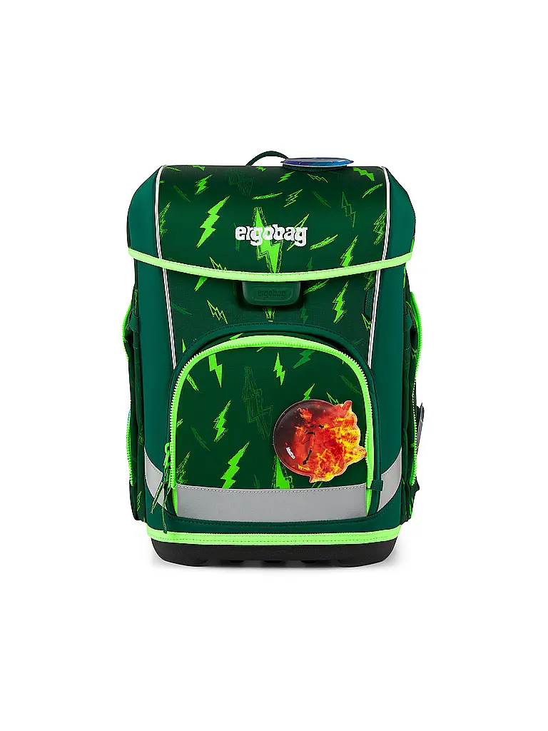 ERGOBAG | Set de mochila escolar de 5 piezas CUBO LIGHT 2026 | Verde oscuro