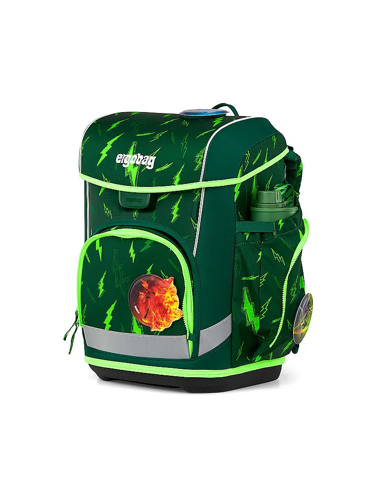 ERGOBAG | Set de mochila escolar de 5 piezas CUBO LIGHT 2026 | Verde oscuro