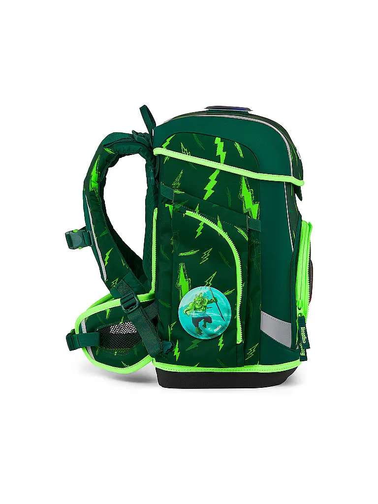 ERGOBAG | Set de mochila escolar de 5 piezas CUBO LIGHT 2026 | Verde oscuro