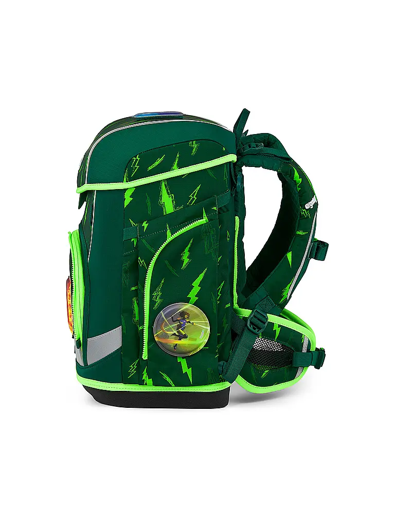 ERGOBAG | Set de mochila escolar de 5 piezas CUBO LIGHT 2026 | Verde oscuro