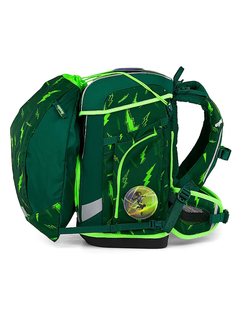 ERGOBAG | Set de mochila escolar de 5 piezas CUBO LIGHT 2026 | Verde oscuro