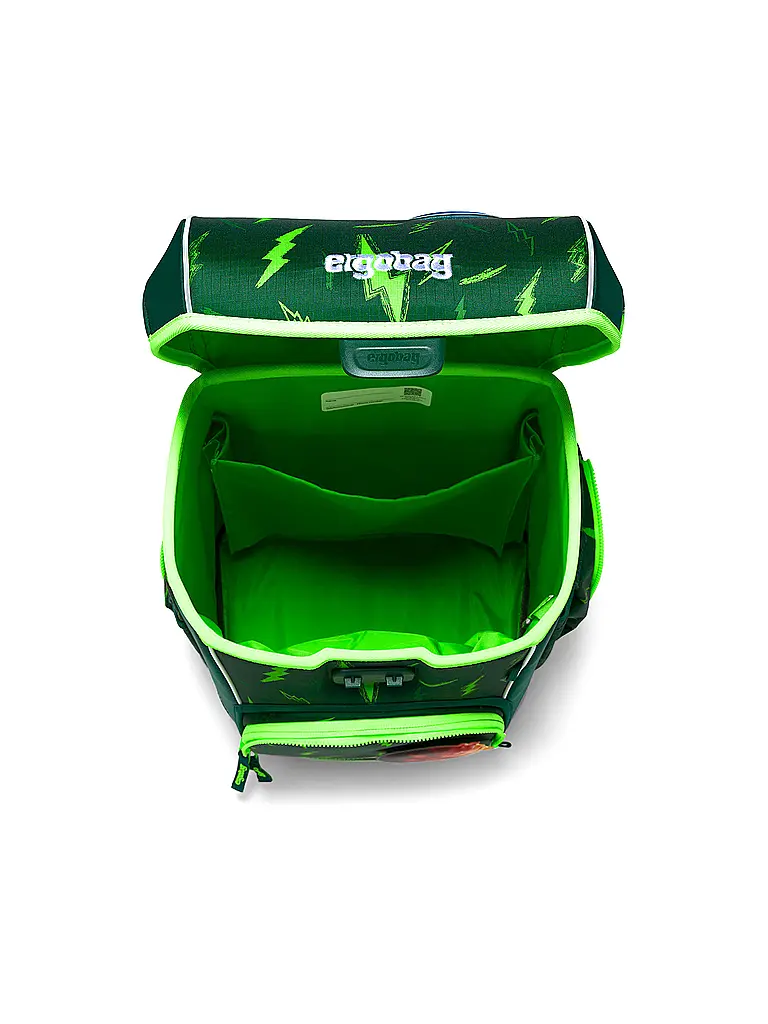 ERGOBAG | Set de mochila escolar de 5 piezas CUBO LIGHT 2026 | Verde oscuro