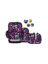 ERGOBAG | Set de mochila escolar de 5 piezas CUBO LIGHT AmBärzonas | Lila