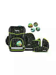 ERGOBAG | Set de mochila escolar de 6 piezas Cybär Race | Negro