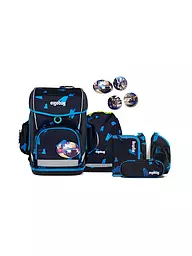 ERGOBAG | Set de mochila escolar de 6 piezas Cybär Race | Negro