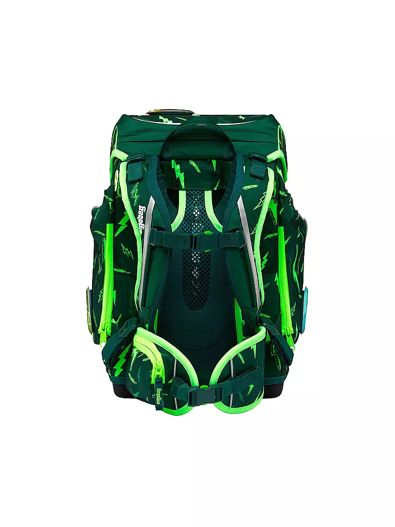 ERGOBAG | Set de mochila escolar de 5 piezas CUBO Lumi - Bärtastisch | Verde oscuro