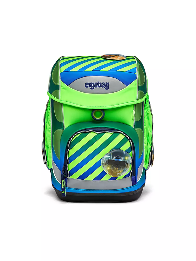 ERGOBAG | Set de Mochila Escolar de 5 Piezas Cubo NeoTruckbär | Verde claro