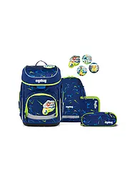 ERGOBAG | Set de mochila escolar de 5 piezas CUBO SpitzenreitBär 2026 | Azul oscuro