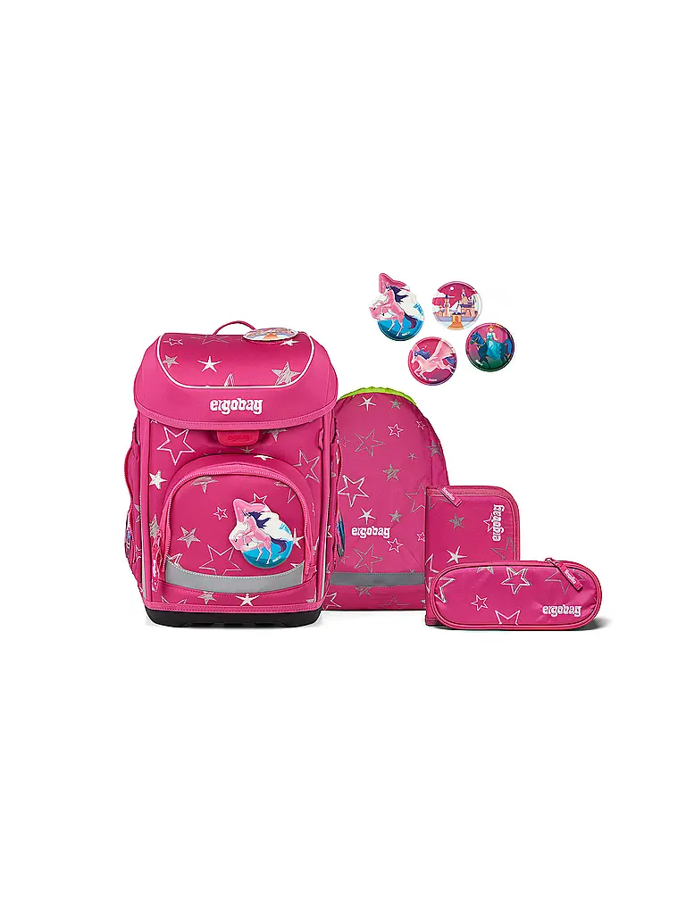 ERGOBAG | Set de mochila escolar de 5 piezas CUBO SternzauBär 2026 | Fucsia