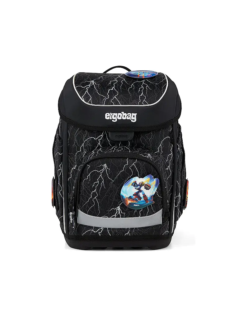 ERGOBAG | Set de mochila escolar de 5 piezas CUBO Super ReflektBär 2026 | Negro