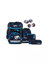 ERGOBAG | Set de mochila escolar de 6 piezas Cybär Race | Negro