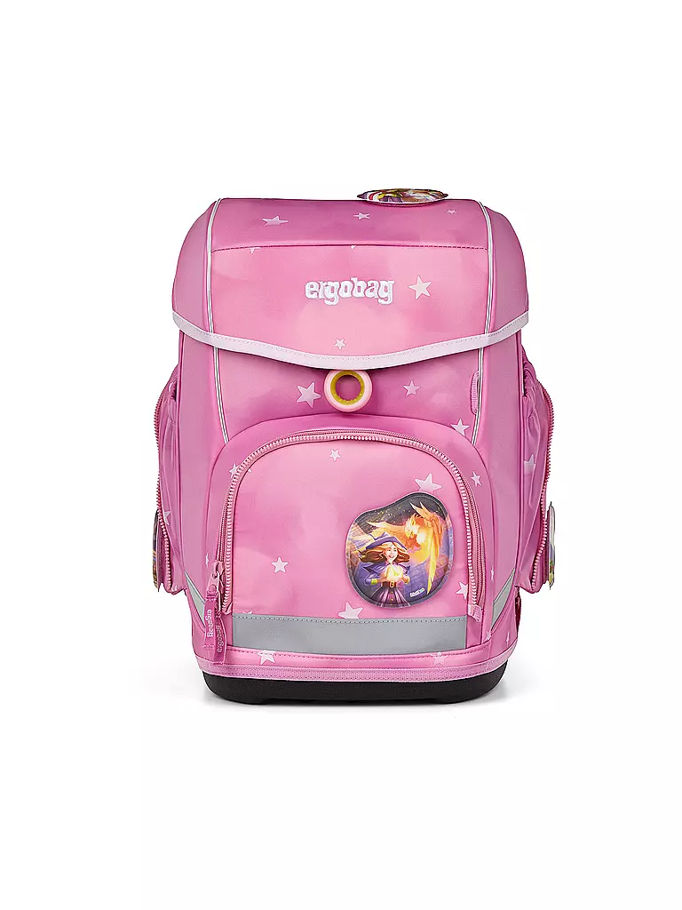 ERGOBAG | Set de mochila escolar de 5 piezas CUBO WolkenzauBär | Rosa