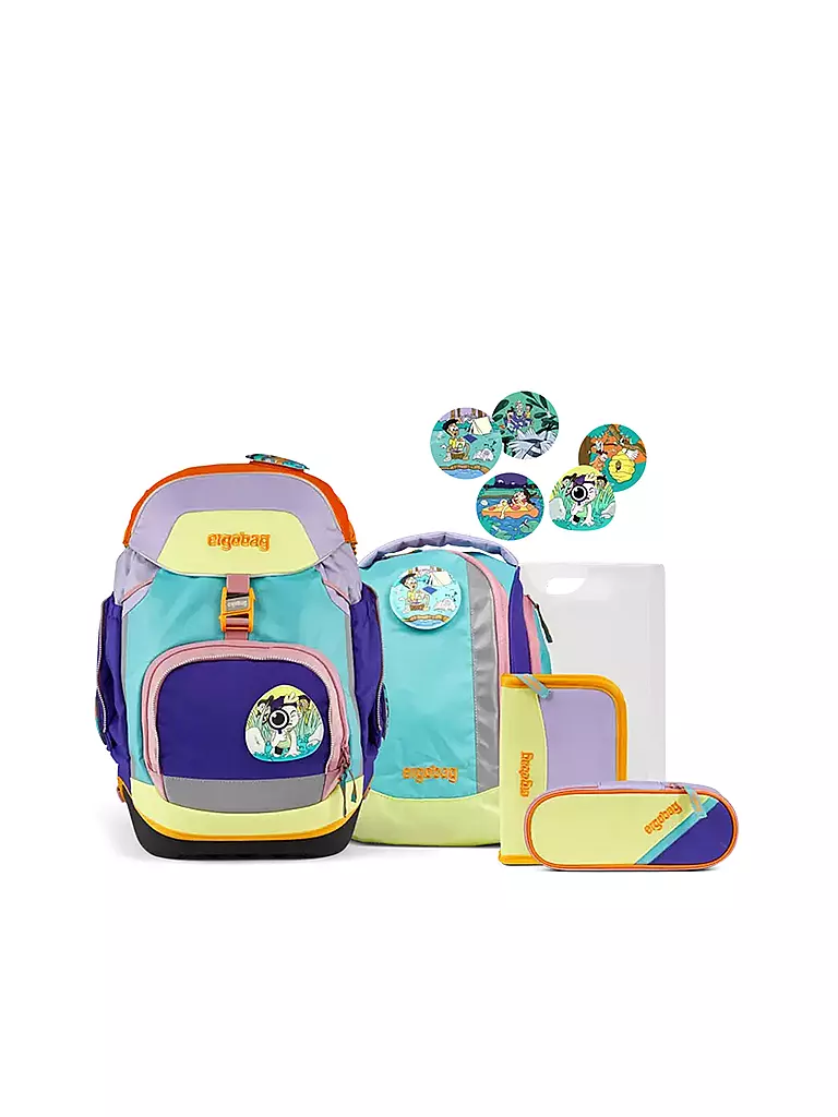 ERGOBAG | Set de mochila escolar de 5 piezas Pack Natur Bärlebnis | Multicolor