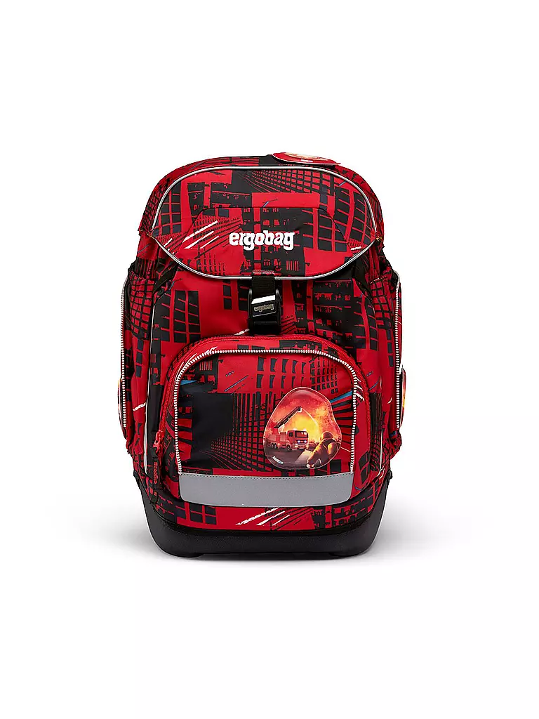ERGOBAG | Set de mochila escolar de 6 piezas - AlarmBäreitschaft | Rojo