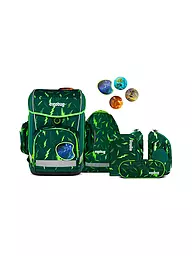 ERGOBAG | Set de mochila escolar de 6 piezas CUBO LIGHT Bärtastisch | Verde oscuro