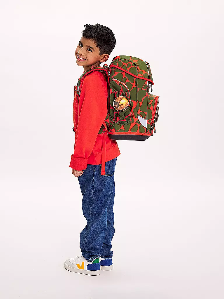 ERGOBAG | Set de mochila escolar de 6 piezas CUBO Light Lumi - FeuerspeiBär | Oliva