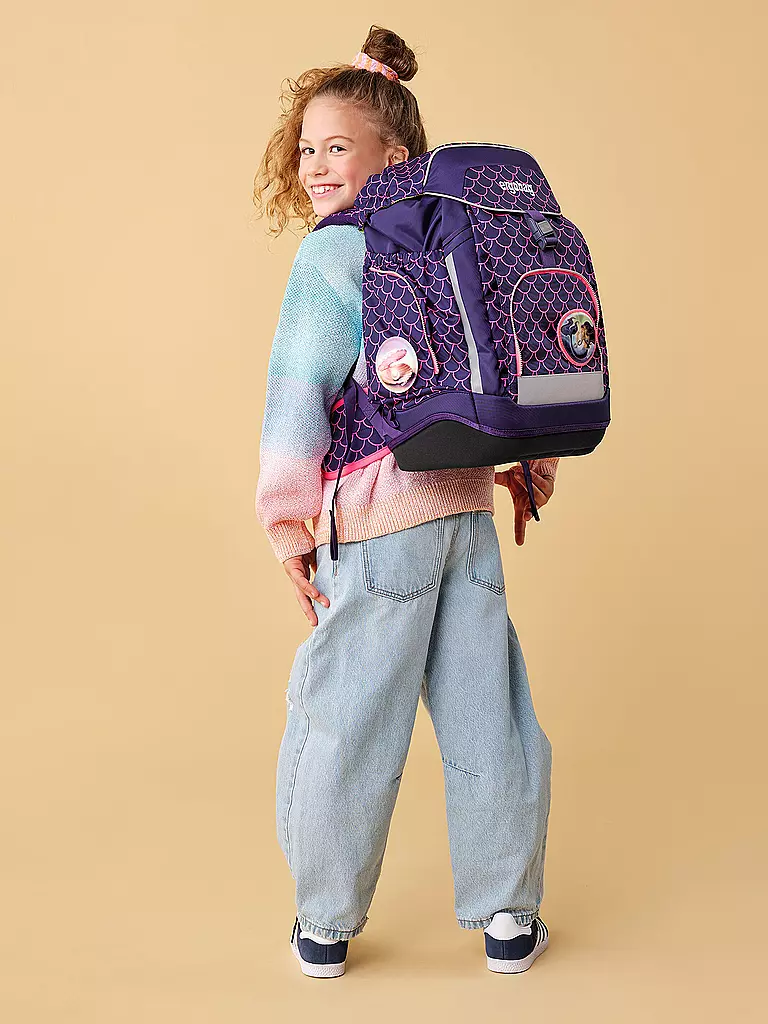 ERGOBAG | Set de mochila escolar de 6 piezas Maxi Perlentaucher | Azul oscuro