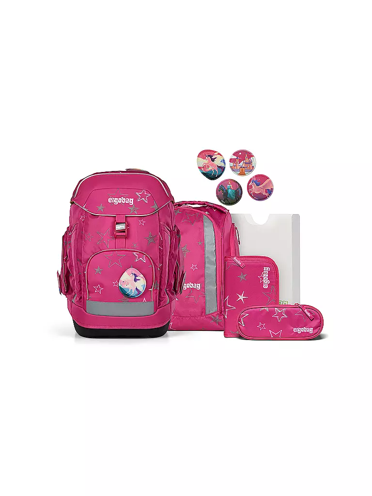 ERGOBAG | Set de mochila escolar de 6 piezas MAXI SternzauBär | Fucsia