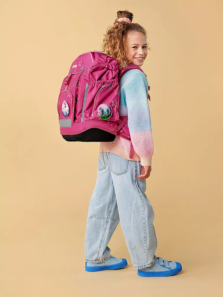 ERGOBAG | Set de mochila escolar de 6 piezas MAXI SternzauBär | Fucsia