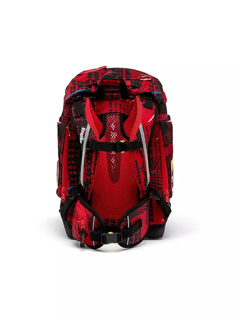 ERGOBAG | Set de mochila escolar de 6 piezas PACK - AlarmBäreitschaft | Rojo