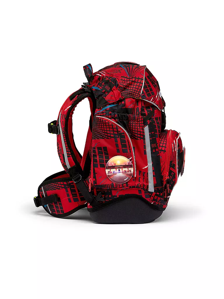 ERGOBAG | Set de mochila escolar de 6 piezas PACK - AlarmBäreitschaft | Rojo