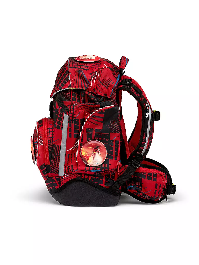 ERGOBAG | Set de mochila escolar de 6 piezas PACK - AlarmBäreitschaft | Rojo