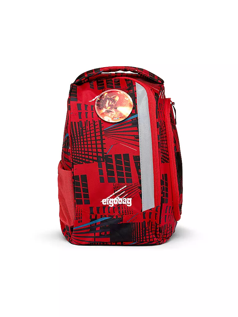ERGOBAG | Set de mochila escolar de 6 piezas PACK - AlarmBäreitschaft | Rojo