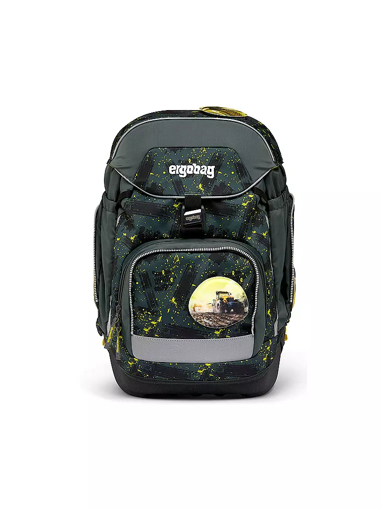 ERGOBAG | Set de mochila escolar de 6 piezas PACK - MähdreschBär | Verde oscuro