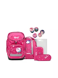 ERGOBAG | Set de mochilas escolares de 6 piezas PACK - ZitronenfaltBär | Fucsia
