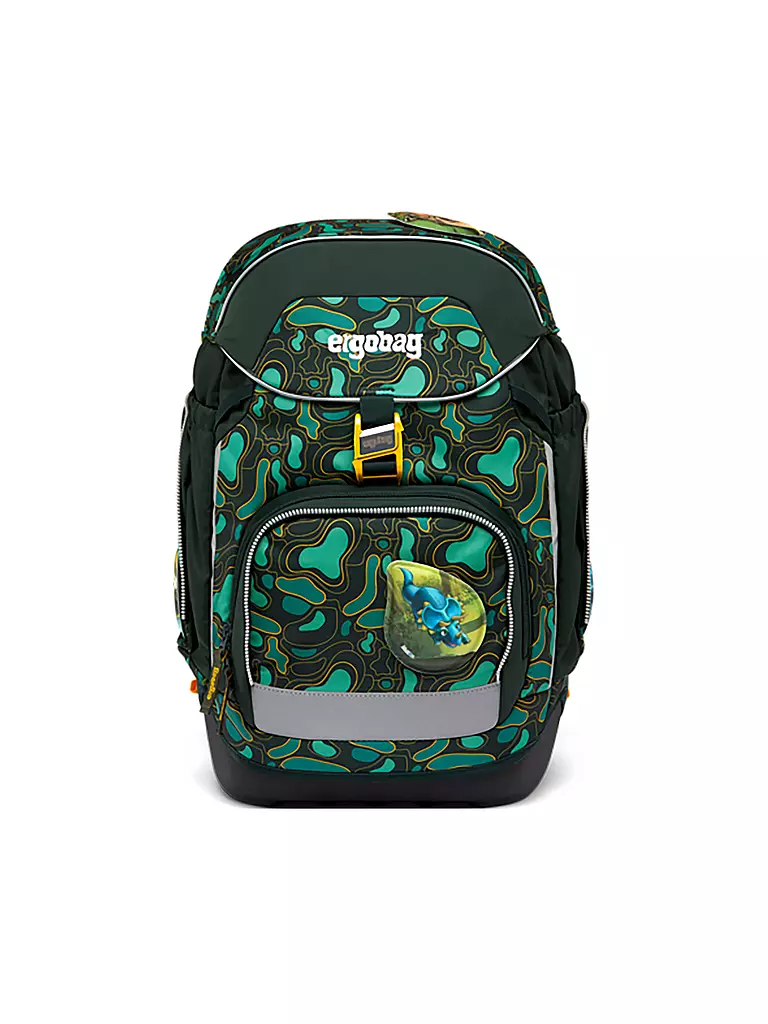 ERGOBAG | Set de mochila escolar de 6 piezas PACK - TriBäratops | Verde oscuro