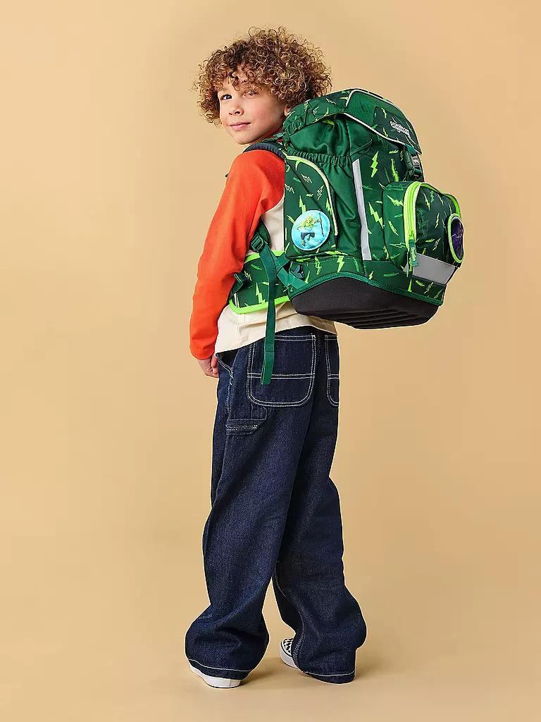 ERGOBAG | Set de mochila escolar de 6 piezas PACK Bärtastisch | Verde oscuro