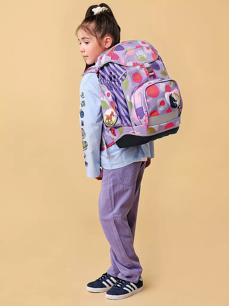 ERGOBAG | Set de mochila escolar de 6 piezas PACK BlütenzauBär | Lila