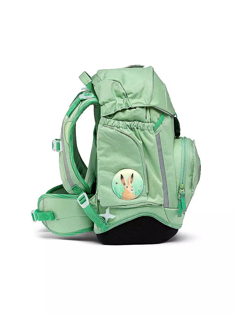 ERGOBAG | Set de mochila escolar de 6 piezas PACK Eco Hero - WaldBärwohner | Verde claro