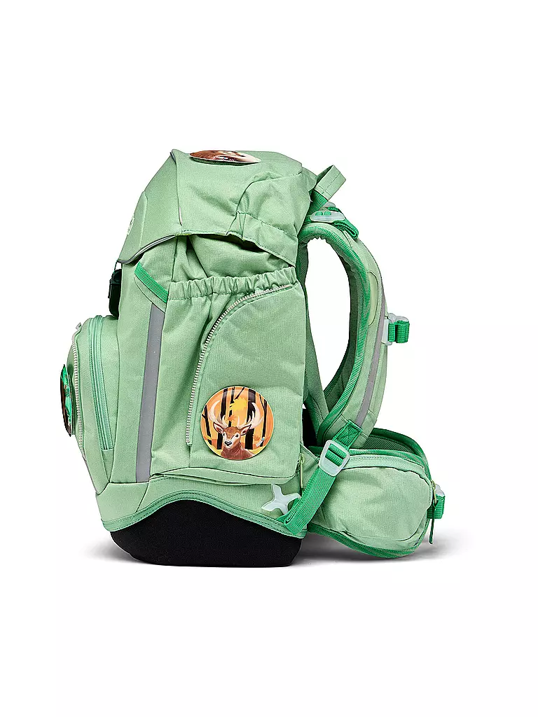 ERGOBAG | Set de mochila escolar de 6 piezas PACK Eco Hero - WaldBärwohner | Verde claro