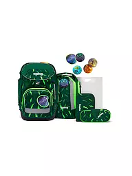 ERGOBAG | Set de mochila escolar de 6 piezas PACK Lumi - PerlentauchBär | Verde oscuro