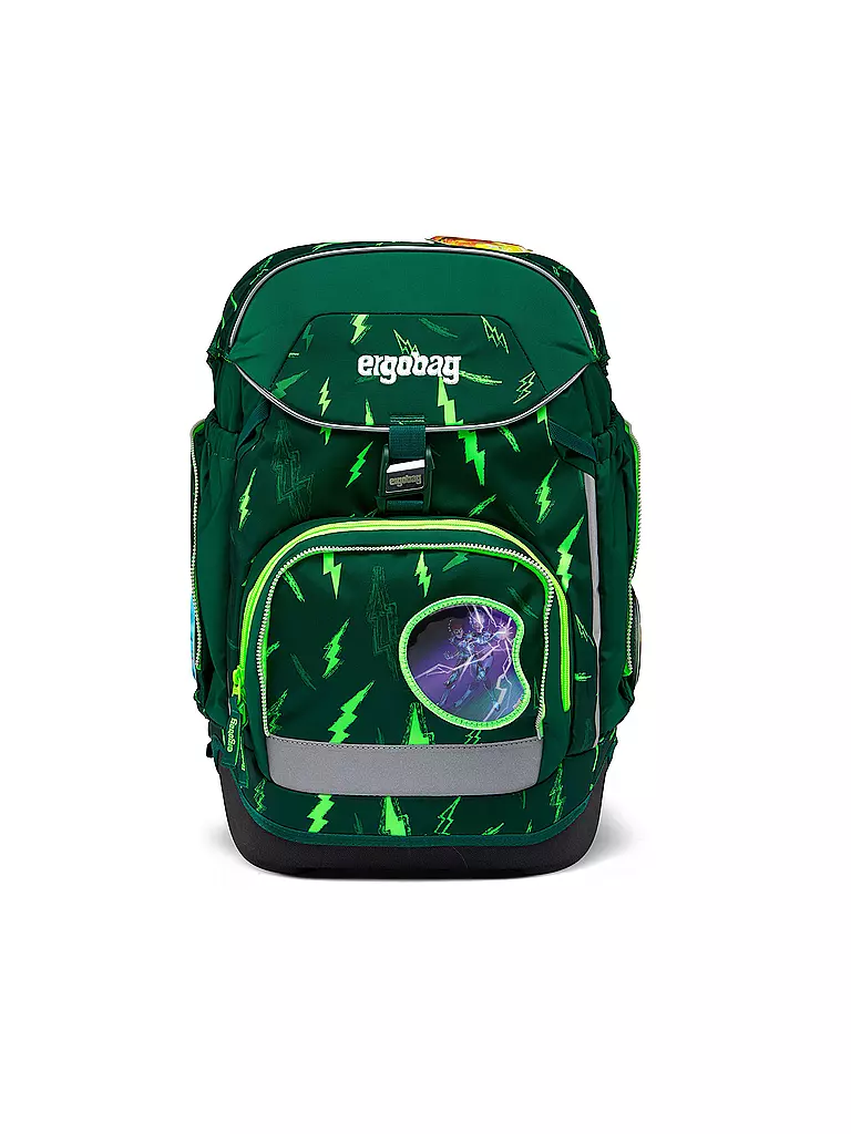 ERGOBAG | Set de mochila escolar de 6 piezas PACK Lumi - Bärtastisch | Verde oscuro
