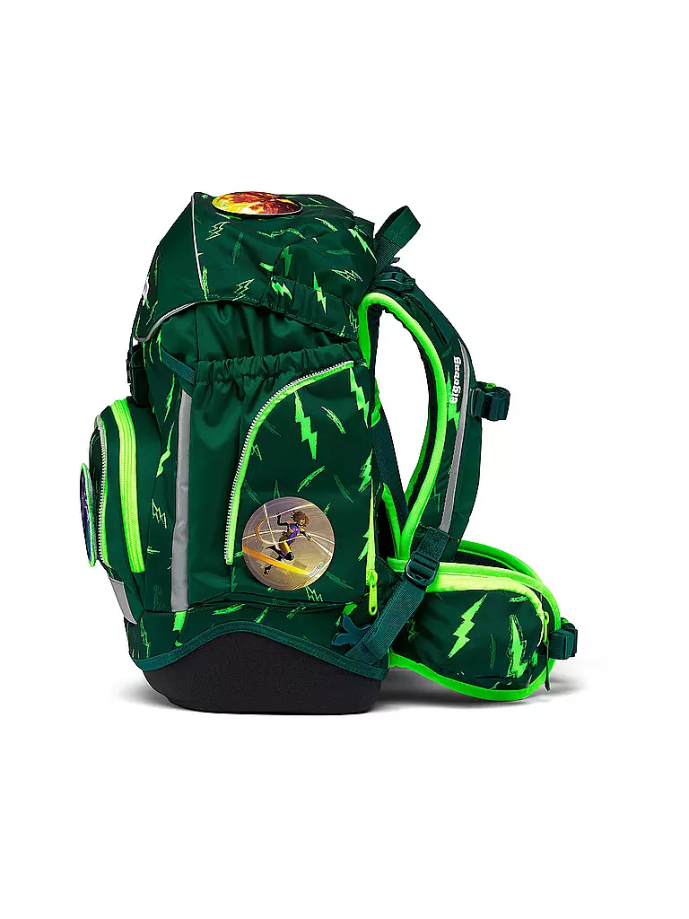 ERGOBAG | Set de mochila escolar de 6 piezas PACK Lumi - Bärtastisch | Verde oscuro