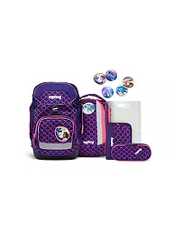 ERGOBAG | Set de mochila escolar de 6 piezas PACK Lumi - PerlentauchBär | Lila
