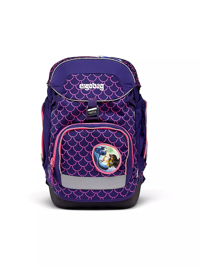 ERGOBAG | Set de mochila escolar de 6 piezas PACK Lumi - PerlentauchBär | Lila