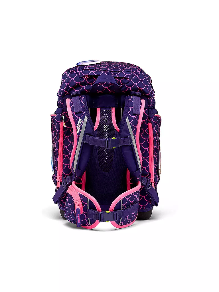 ERGOBAG | Set de mochila escolar de 6 piezas PACK Lumi - PerlentauchBär | Lila