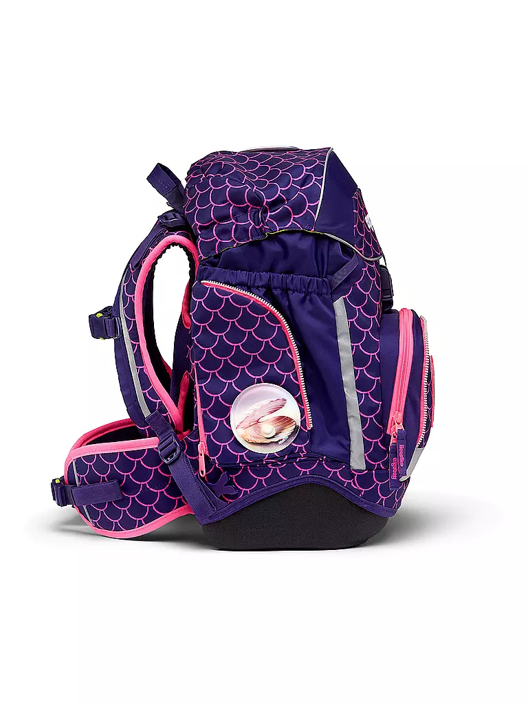 ERGOBAG | Set de mochila escolar de 6 piezas PACK Lumi - PerlentauchBär | Lila