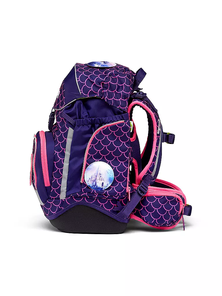 ERGOBAG | Set de mochila escolar de 6 piezas PACK Lumi - PerlentauchBär | Lila