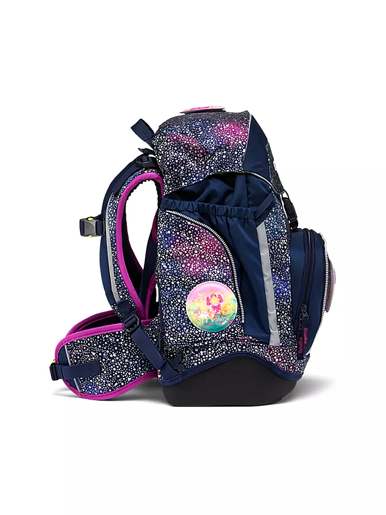 ERGOBAG | Set de mochila escolar de 6 piezas PACK Reflex Glow - Bärlaxy | Lila