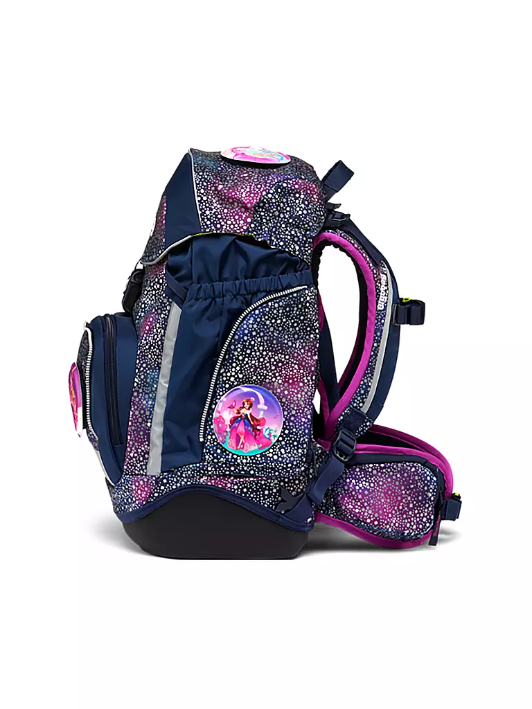 ERGOBAG | Set de mochila escolar de 6 piezas PACK Reflex Glow - Bärlaxy | Lila