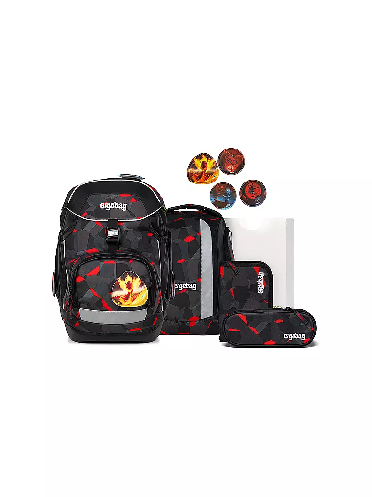 ERGOBAG | Set de mochila escolar de 6 piezas PACK TaekBärdo | Negro
