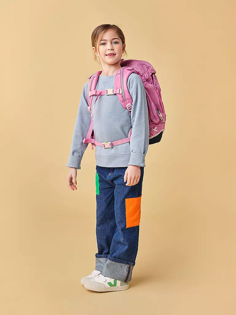 ERGOBAG | Set de mochila escolar de 6 piezas Wolkenzauber | Rosa