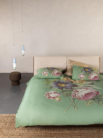 ESSENZA | Ropa de cama de satén 2x 70x90cm / 200x200cm MADIA Basil Green