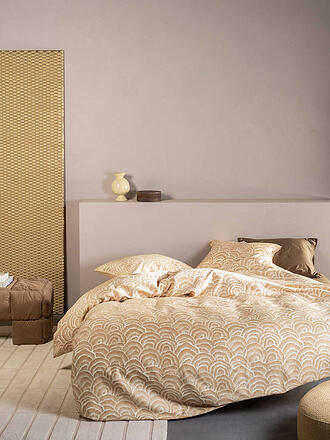 ESSENZA | Ropa de cama de satén RAYE 70x90cm/140x200cm Arena Dorada